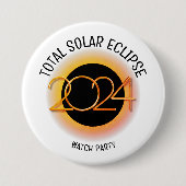 Gepersonaliseerd 2024 TOTALE ZONSVERDUISTERING Ronde Button 7,6 Cm (Voorkant)