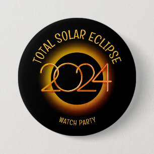 Gepersonaliseerd 2024 TOTALE ZONSVERDUISTERING Ronde Button 7,6 Cm