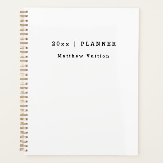 Gepersonaliseerd 2024 White Weekly Maandelijks Planner (Voorkant)