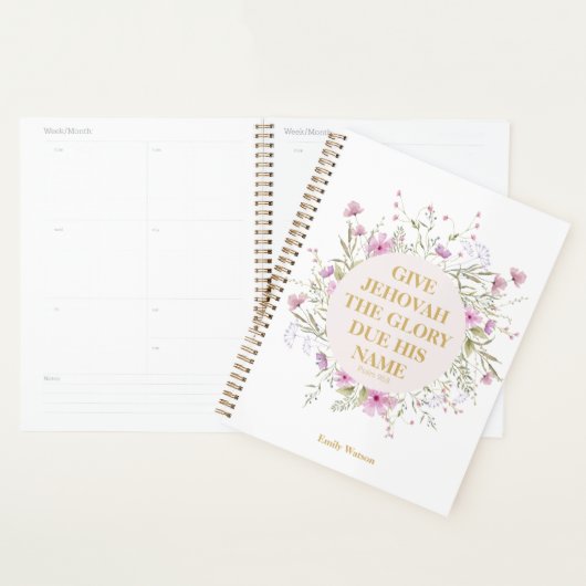 Gepersonaliseerd 2025 JW Jaar Tekst Psalm 96:8 Blo Planner (Display)