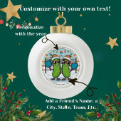 Gepersonaliseerd 2025 Pickleball kerstornament Keramische Bal Ornament