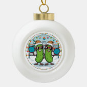 Gepersonaliseerd 2025 Pickleball kerstornament Keramische Bal Ornament (Voorkant)