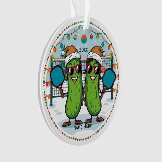 Gepersonaliseerd 2025 Pickleball kerstornament Ornament (voorkant)