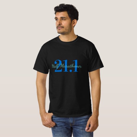 Gepersonaliseerd 21.1 halve marathon loper cadeau t-shirt (Voorkant volledig)