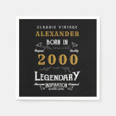 Gepersonaliseerd 21ste verjaardag 2000  zwart servet (Voorkant)