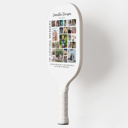 Gepersonaliseerd 24 Photo Collage Memorial Pickleball Paddle (Links)