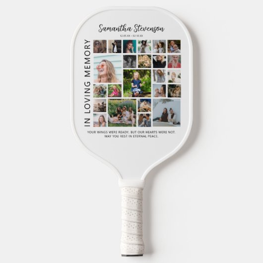 Gepersonaliseerd 24 Photo Collage Memorial Pickleball Paddle (Voorkant)
