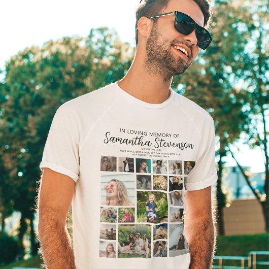 Gepersonaliseerd 24 Photo Collage Memorial Tri-Blend Shirt
