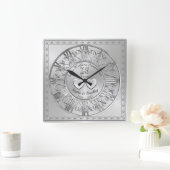 Gepersonaliseerd 25 uur Silver Wedding Jubileum Gi Vierkante Klok (Huis)