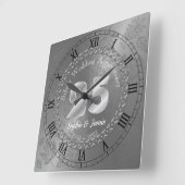 Gepersonaliseerd 25e Silver Jubileum Gift Idea Vierkante Klok (Hoek)