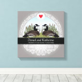 Gepersonaliseerd 25th Wedding Jubileum, ganzen Canvas Afdruk (Insitu (Houten vloer))