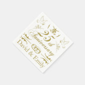 Gepersonaliseerd 25th Wedding Jubileum Servet (Hoek)