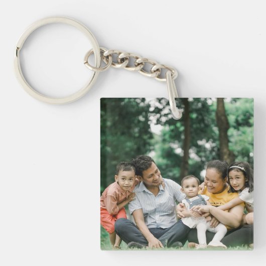 Gepersonaliseerd 2 Familie Foto dubbelzijdige Sjab Sleutelhanger (voorkant)