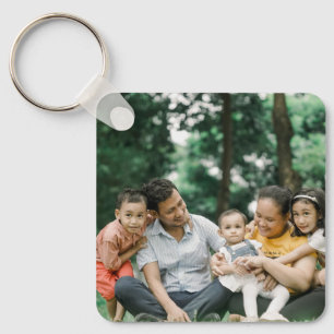 Gepersonaliseerd 2 Familie Foto dubbelzijdige Sjab Sleutelhanger