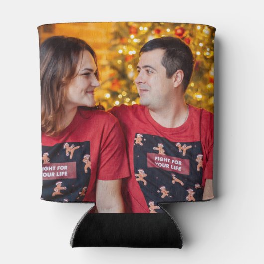 Gepersonaliseerd 2 foto dubbelzijdig blikjeskoeler (Achterkant)