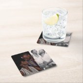 Gepersonaliseerd 2 foto dubbelzijdig kartonnen onderzetters (Insitu)