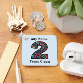 Gepersonaliseerd 2 jaar clean sober AA NA sleutelh Sleutelhanger