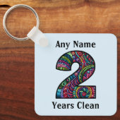 Gepersonaliseerd 2 jaar clean sober AA NA sleutelh Sleutelhanger (Voorkant)