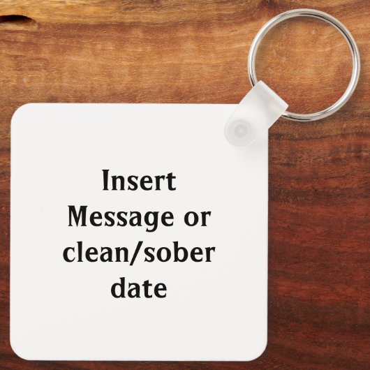 Gepersonaliseerd 2 jaar clean sober AA NA sleutelh Sleutelhanger (Achterkant)