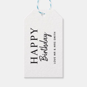 Gepersonaliseerd 2-kleuren "Happy Birthday" Cadeau Cadeaulabel