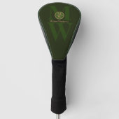 Gepersonaliseerd 2-letter verticaal monogram donke golfheadcover (Voorkant)