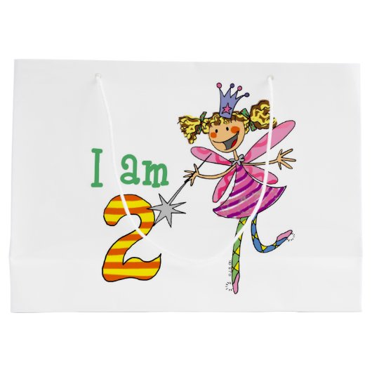 Gepersonaliseerd 2de verjaardag prinses feiry part groot cadeauzakje (Achterkant)