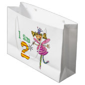 Gepersonaliseerd 2de verjaardag prinses feiry part groot cadeauzakje (Voorkant Gekanteld)