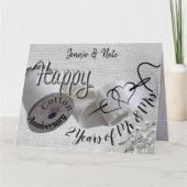 Gepersonaliseerd 2e jaar Cotton Wedding Jubileum Kaart (Voorkant)
