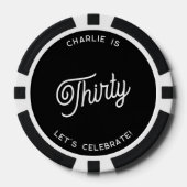 Gepersonaliseerd 30 Dertigste verjaardag Poker Chips (Voorkant)