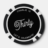 Gepersonaliseerd 30 Dertigste verjaardag Poker Chips (Achterkant)