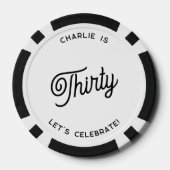 Gepersonaliseerd 30 Dertigste verjaardag Poker Chips (Achterkant)