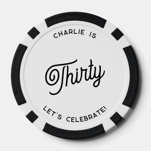 Gepersonaliseerd 30 Dertigste verjaardag Poker Chips (Achterkant)