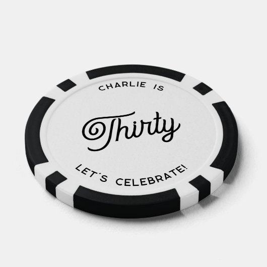Gepersonaliseerd 30 Dertigste verjaardag Poker Chips (Enkel)