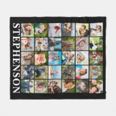 Gepersonaliseerd 30 Foto Collage Black Fleece Deken (Voorkant (Horizontaal))
