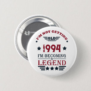 Gepersonaliseerd 30-jarig verjaardagsfeest ronde button 5,7 cm