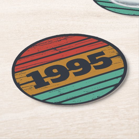 Gepersonaliseerd 30-jarig verjaardagsfeest ronde kartonnen onderzetter (Gebogen)