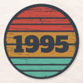 Gepersonaliseerd 30-jarig verjaardagsfeest ronde kartonnen onderzetter (Voorkant)