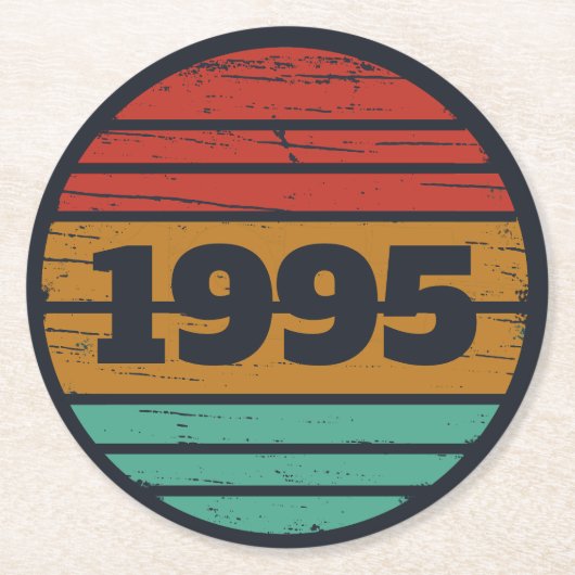 Gepersonaliseerd 30-jarig  verjaardagsfeest ronde kartonnen onderzetter (Voorkant)