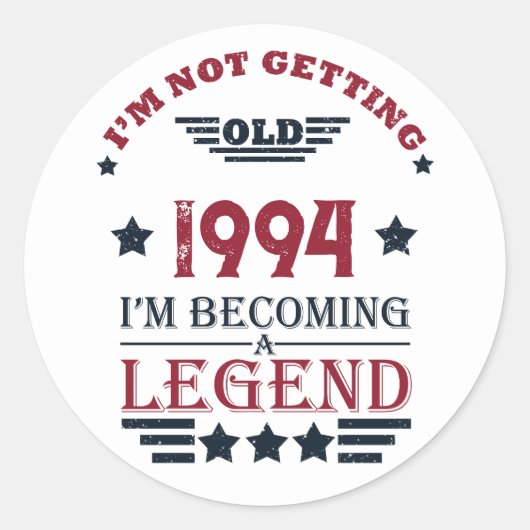 Gepersonaliseerd 30-jarig  verjaardagsfeest ronde sticker (Voorkant)