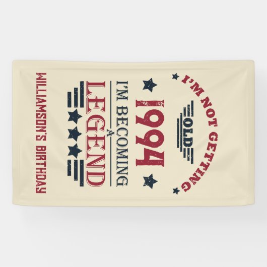 Gepersonaliseerd 30-jarig verjaardagsfeest spandoek (Horizontaal)