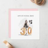 Gepersonaliseerd, 30 worden, gelukkig 30e verjaard notitiekaartje (Voorkant / Achterkant in situ)