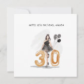 Gepersonaliseerd, 30 worden, gelukkig 30e verjaard notitiekaartje (Voorkant)