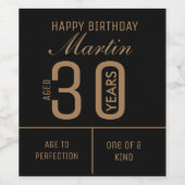 Gepersonaliseerd 30e Birthday-wijnetiket Wijn Etiket (Enkel label)