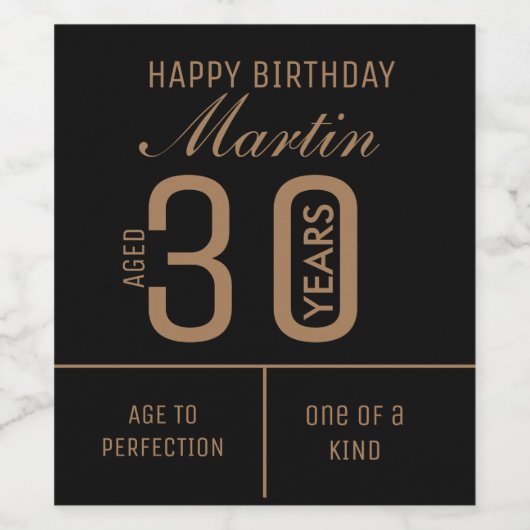 Gepersonaliseerd 30e Birthday-wijnetiket Wijn Etiket (Enkel label)