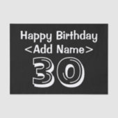Gepersonaliseerd 30e Engelstalige driedaagse papie Tissuepapier (Voorkant)