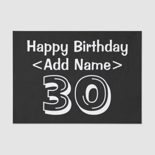Gepersonaliseerd 30e Engelstalige driedaagse papie Tissuepapier (Voorkant)