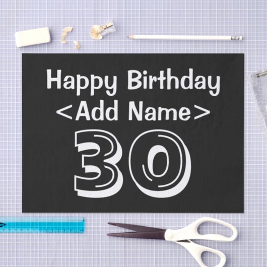 Gepersonaliseerd 30e Engelstalige driedaagse papie Tissuepapier (Craft)
