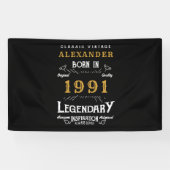 Gepersonaliseerd 30e verjaardag, geboren in 1991   spandoek (Horizontaal)