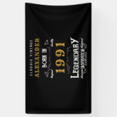 Gepersonaliseerd 30e verjaardag, geboren in 1991   spandoek (Verticaal)