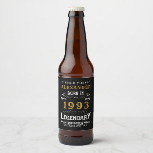 Gepersonaliseerd 30e verjaardag, geboren in 1993   bier etiket